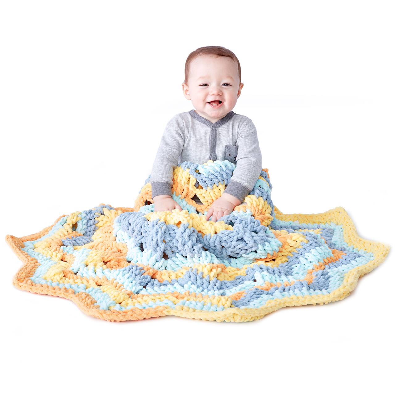 Bernat&#xAE; Baby Blanket&#x2122; Stripes Radiant Crochet Baby Blanket